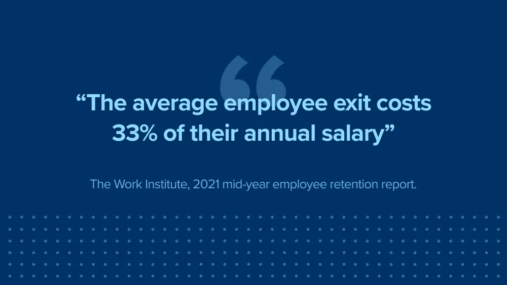 statistic about employee exit costs