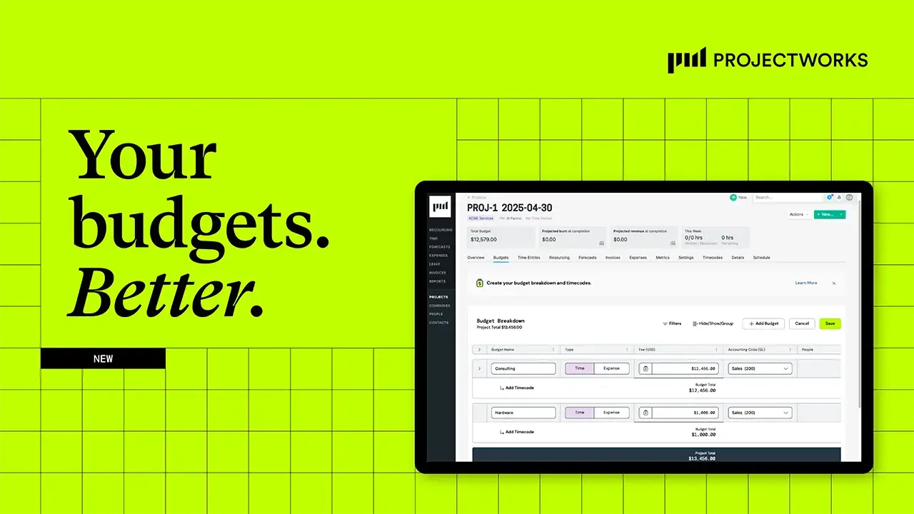 Your budgets, better: We’ve upgraded project budget and pricing in Projectworks