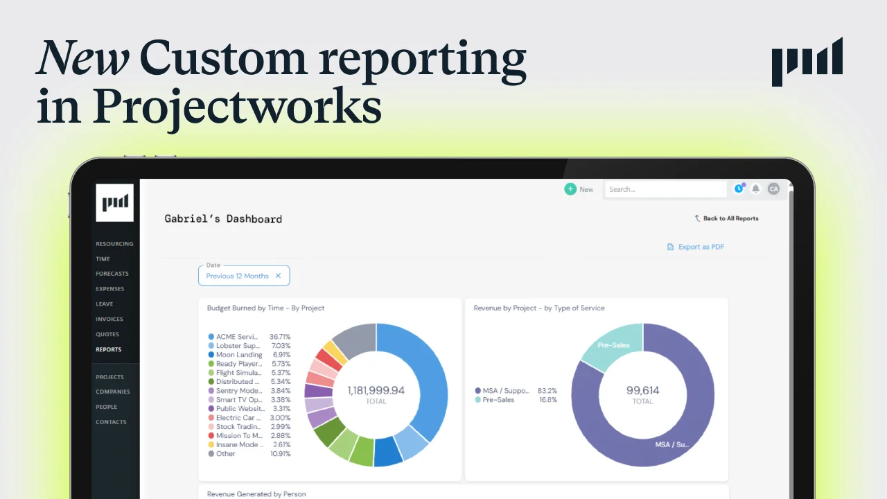 New in Projectworks: Turn data into decisions with custom reporting
