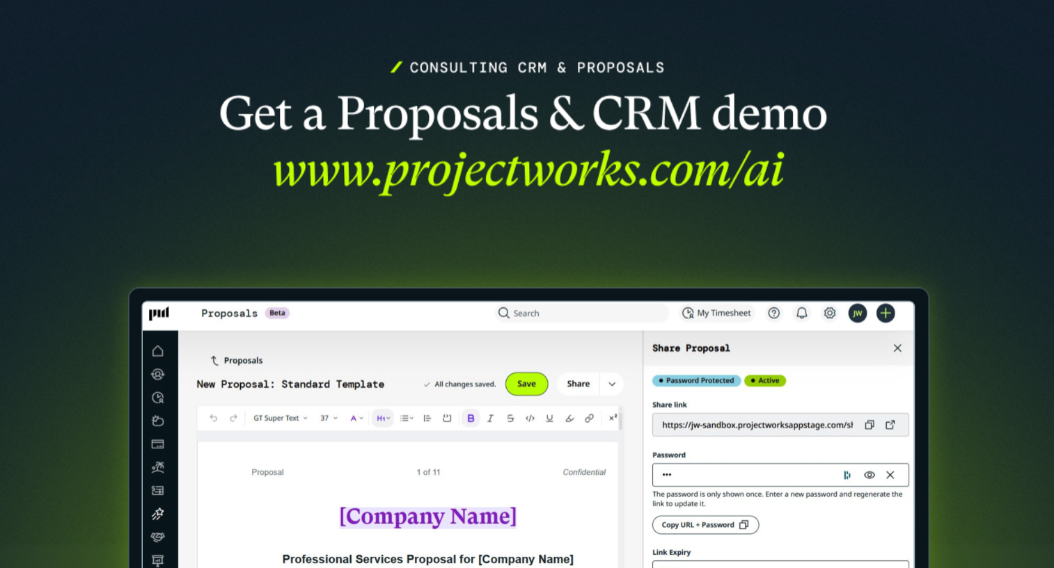 Get a demo for proposals & consulting CRM