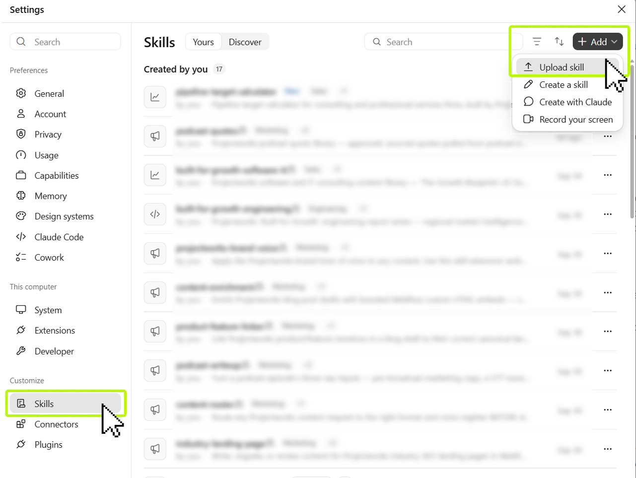 How to upload a claude skill