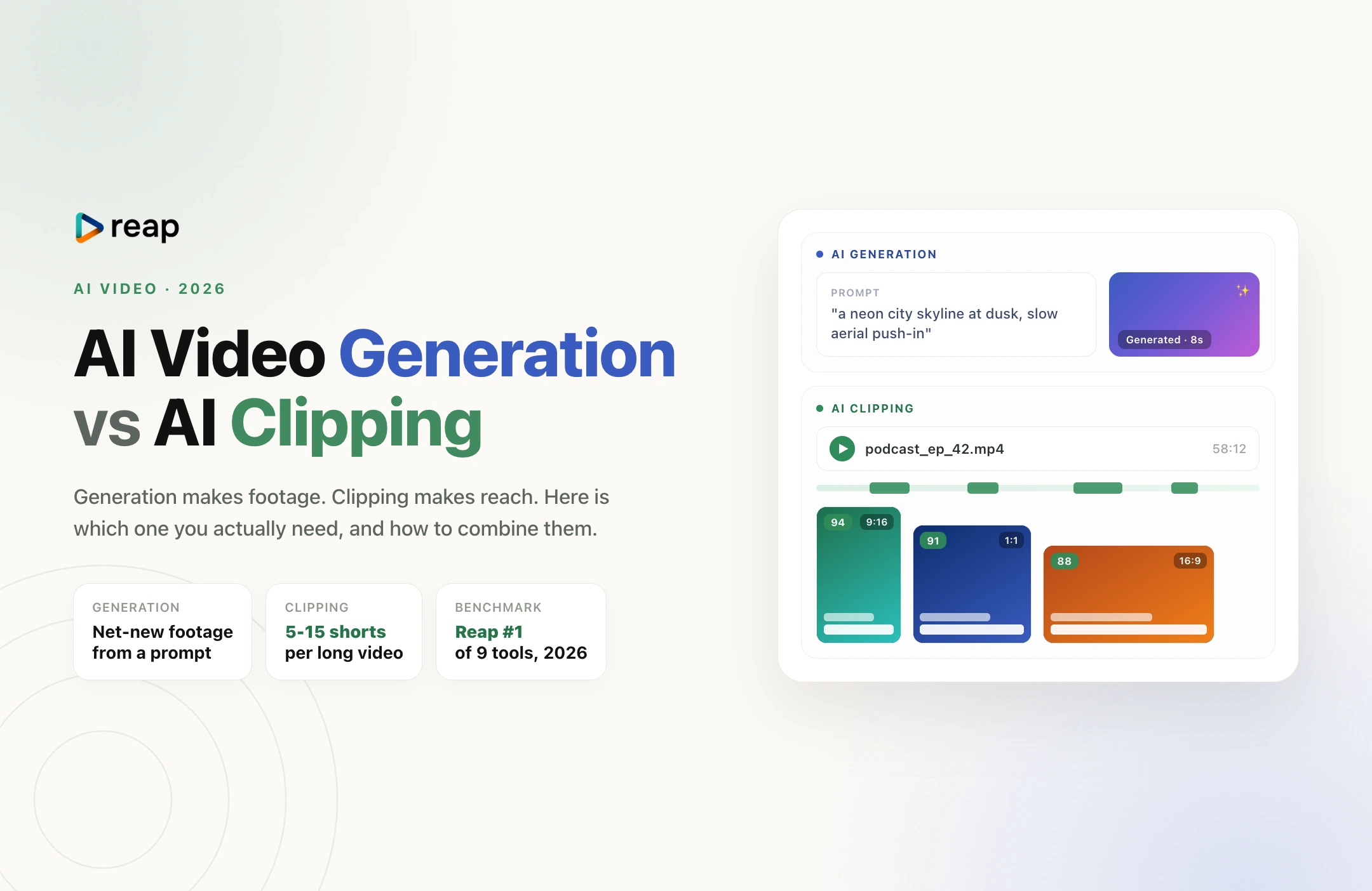 AI Video Generation vs Clipping: What You Actually Need (2026)