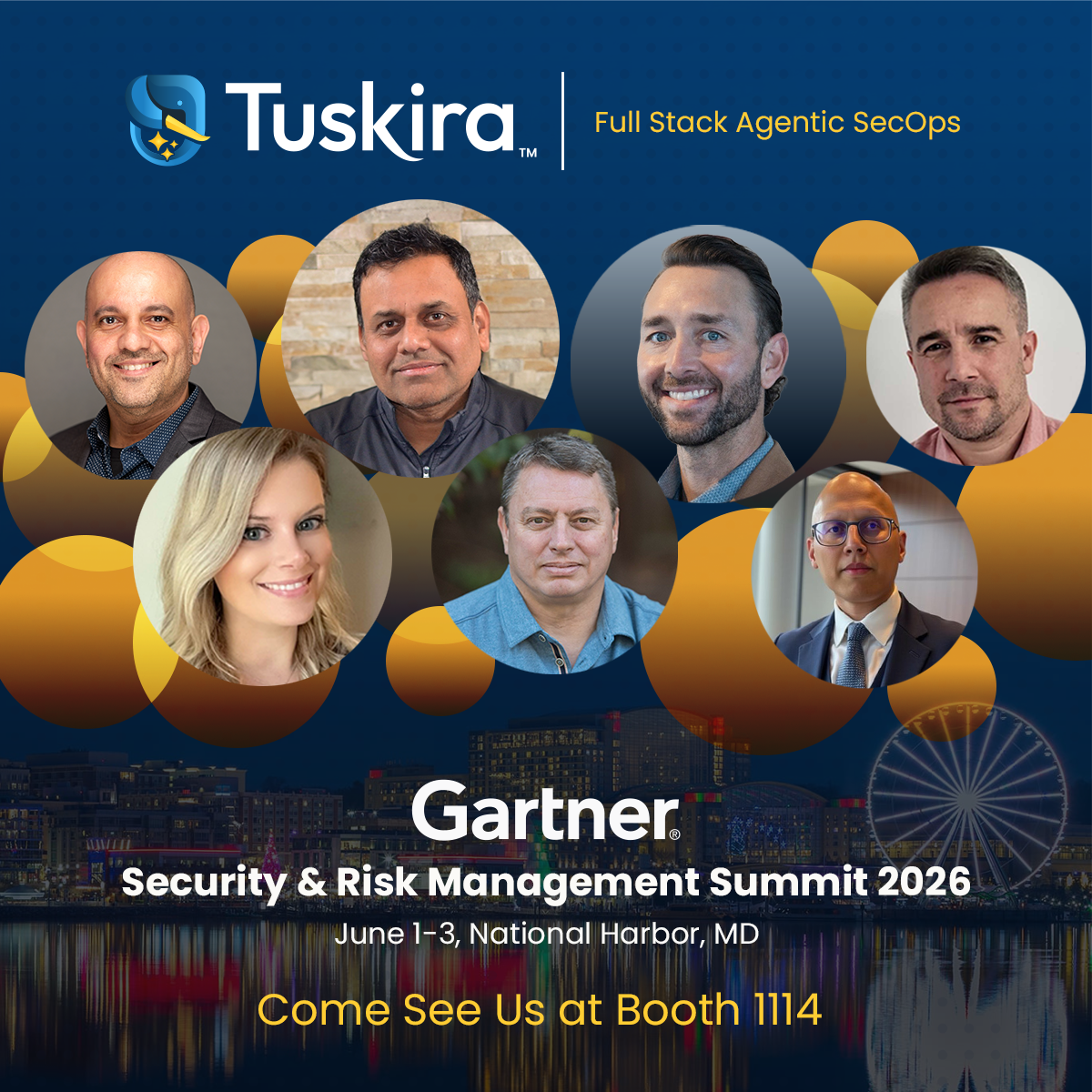 Tuskira team at Gartner Security & Risk Management Summit 2026, Booth 934, National Harbor MD