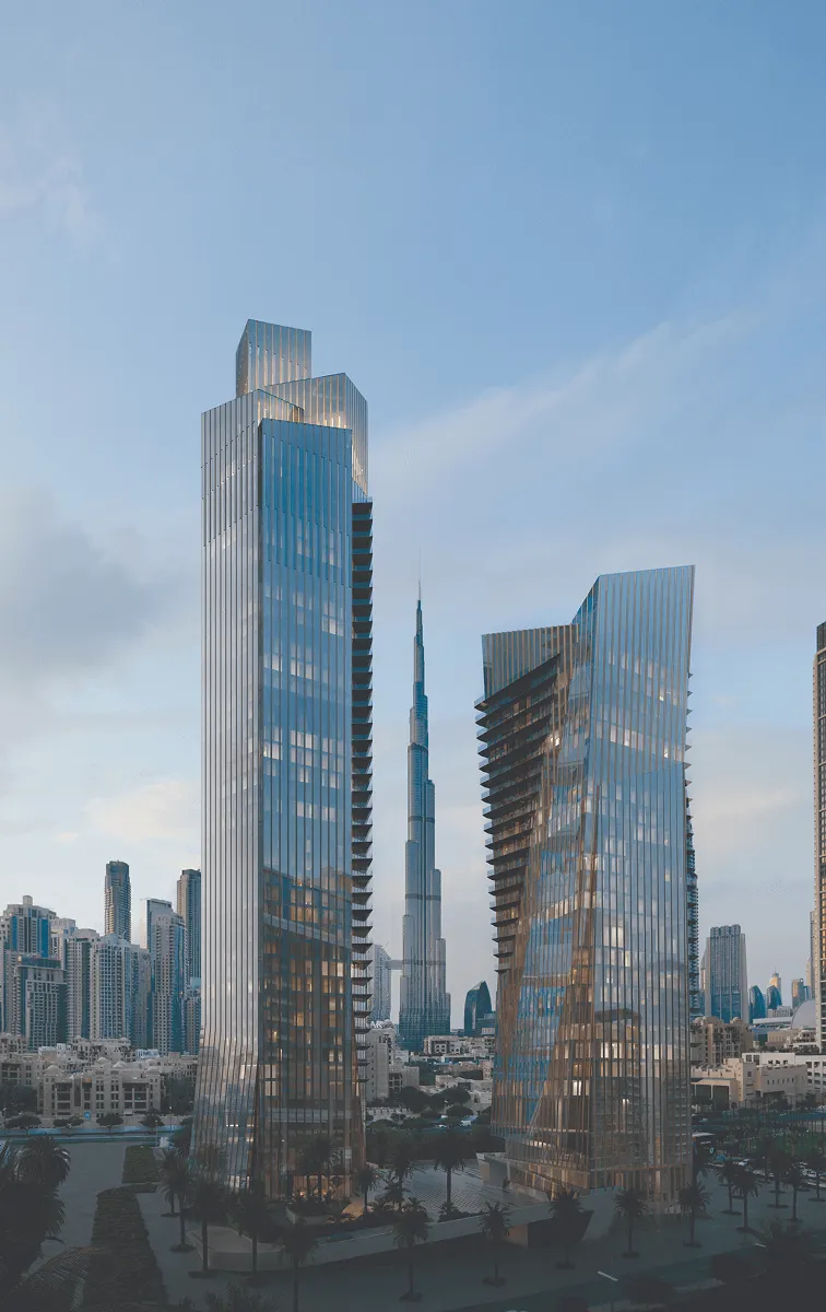 Baccarat hotel out side view with tower