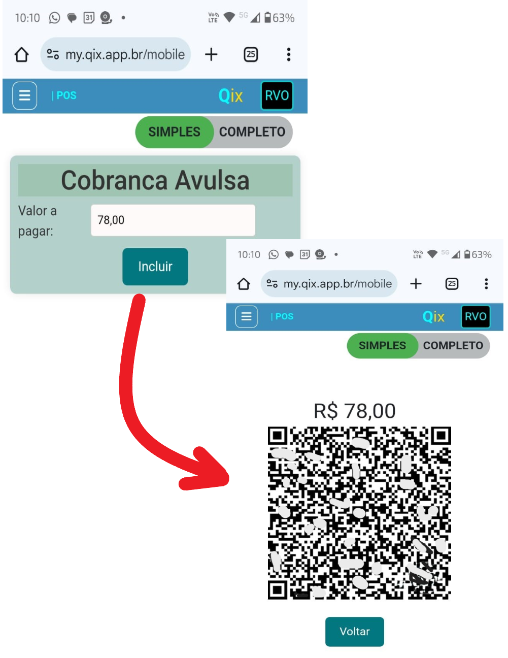 Imagem real do aplicativo