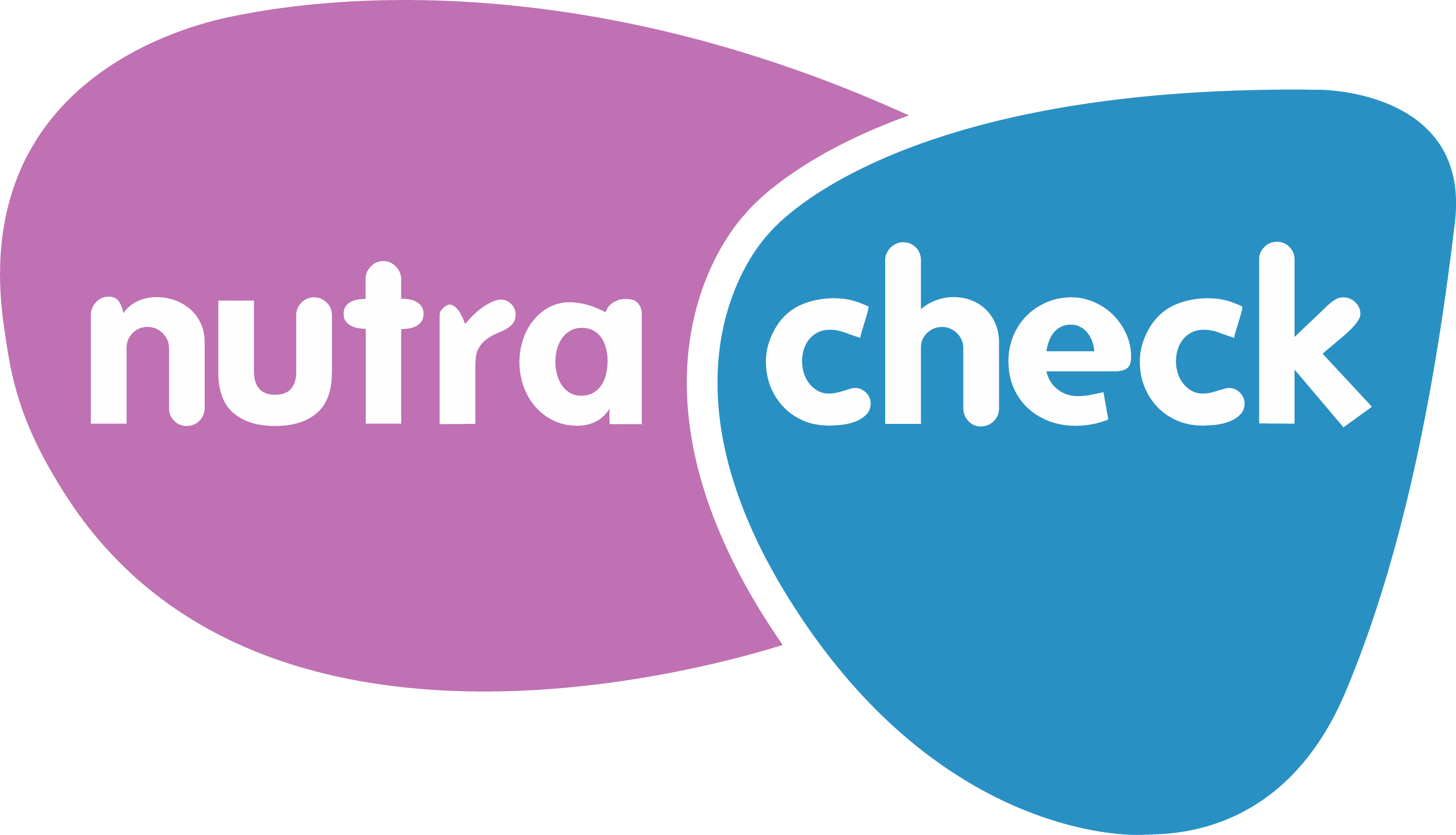 Nutra Check logo with purple and blue overlapping rounded shapes and white text