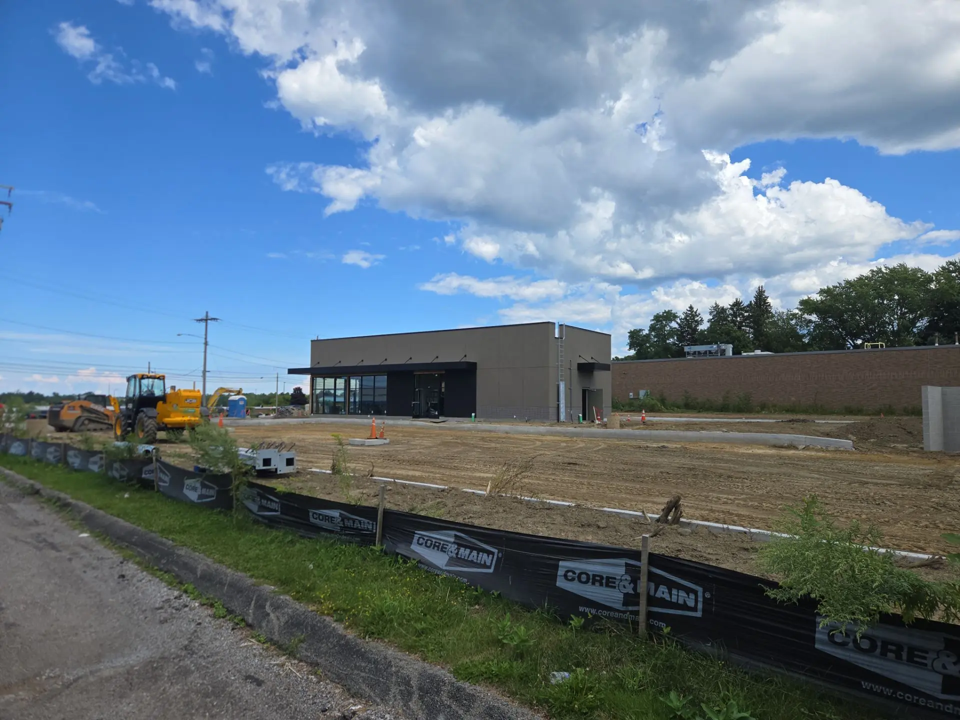starbucks newly constructed roof from afar