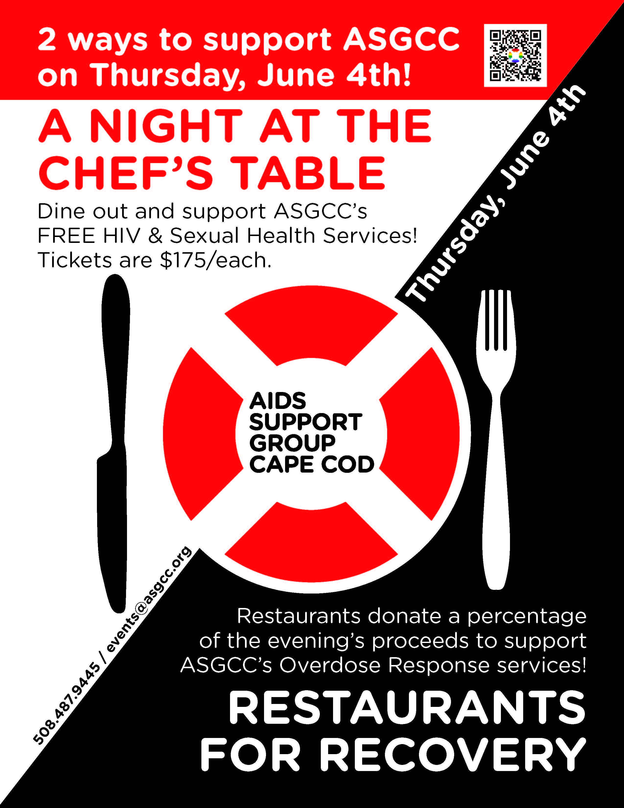 Restaurants for Recovery in Support of ASGCC on June 4 2026