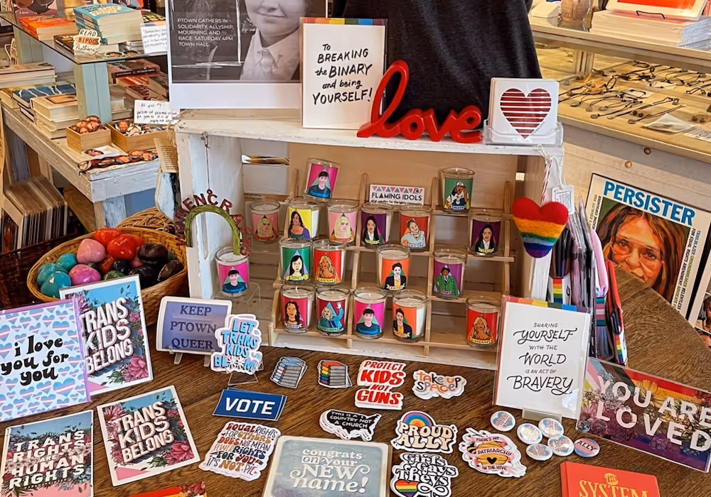 Table displaying various feminist products.