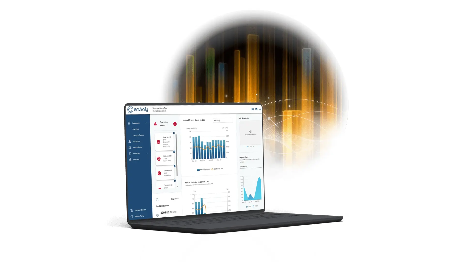 Laptop showing 360 Energy's Solutions