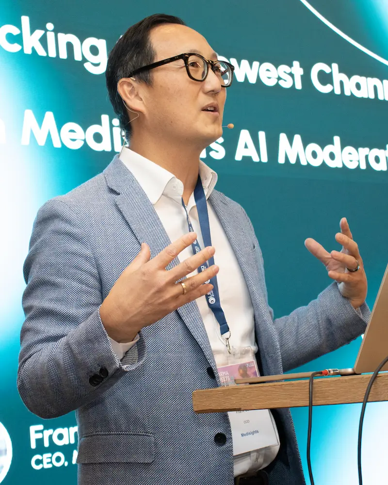 Photo of Frank Seo at the Pharma Meets AI conference