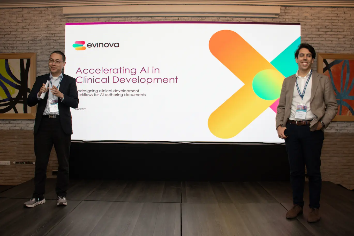 Photo of the Evinova`s Speakersat the Pharma Meets AI conference