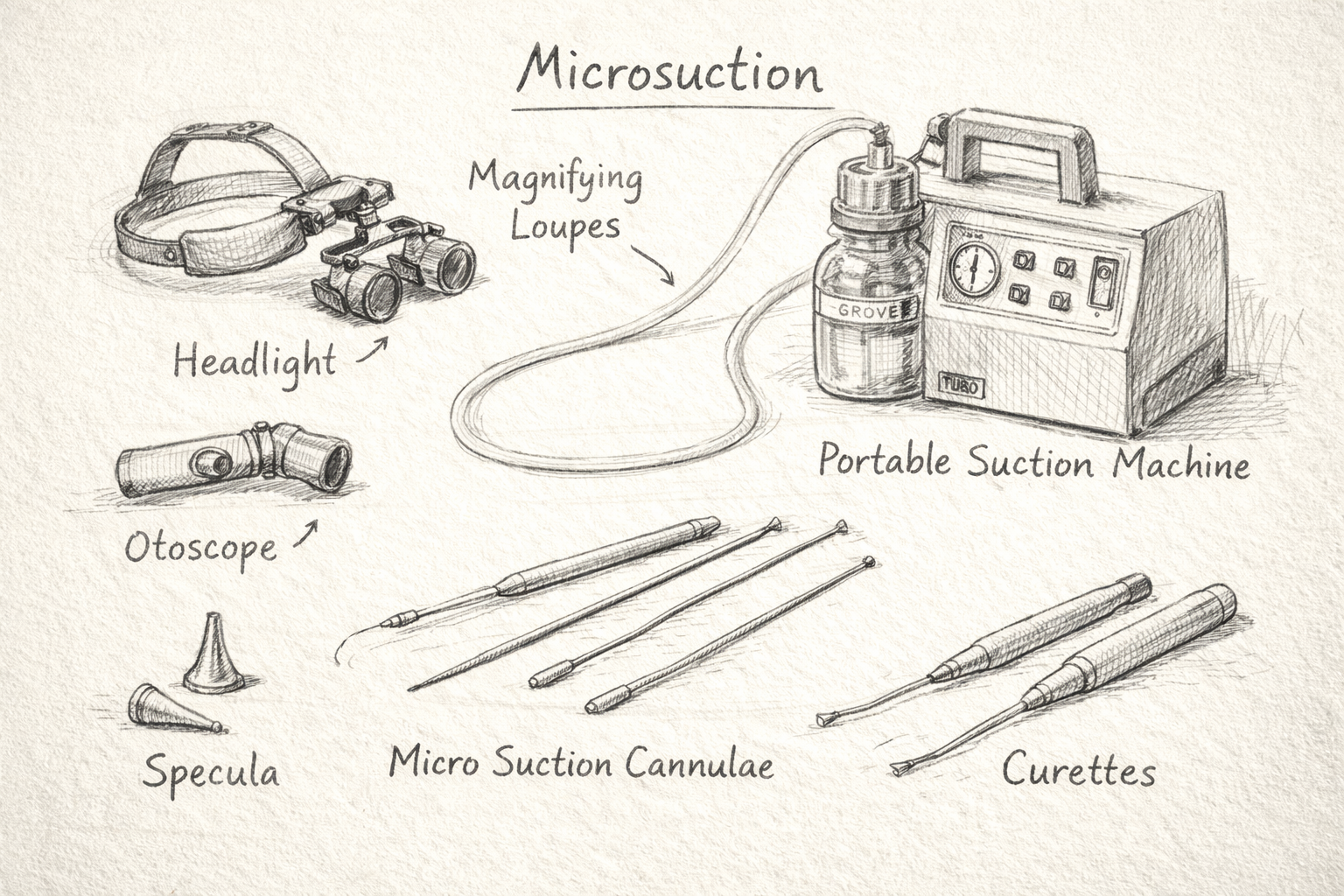 Microsuction earwax removal equipment and method.