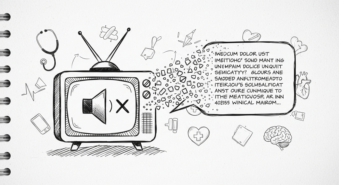 TV volume increase sign of hearing loss illustration.