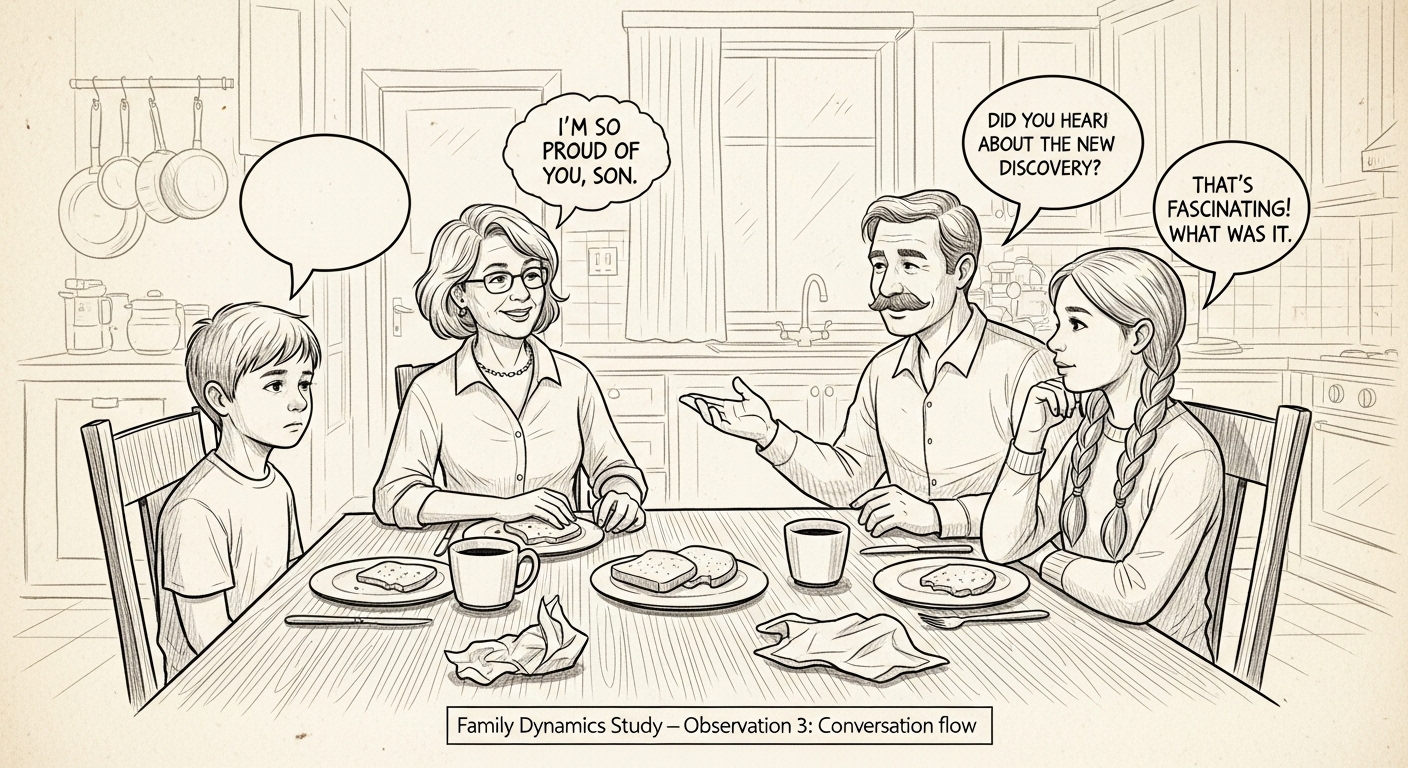 Family noticing hearing loss early signs illustration.
