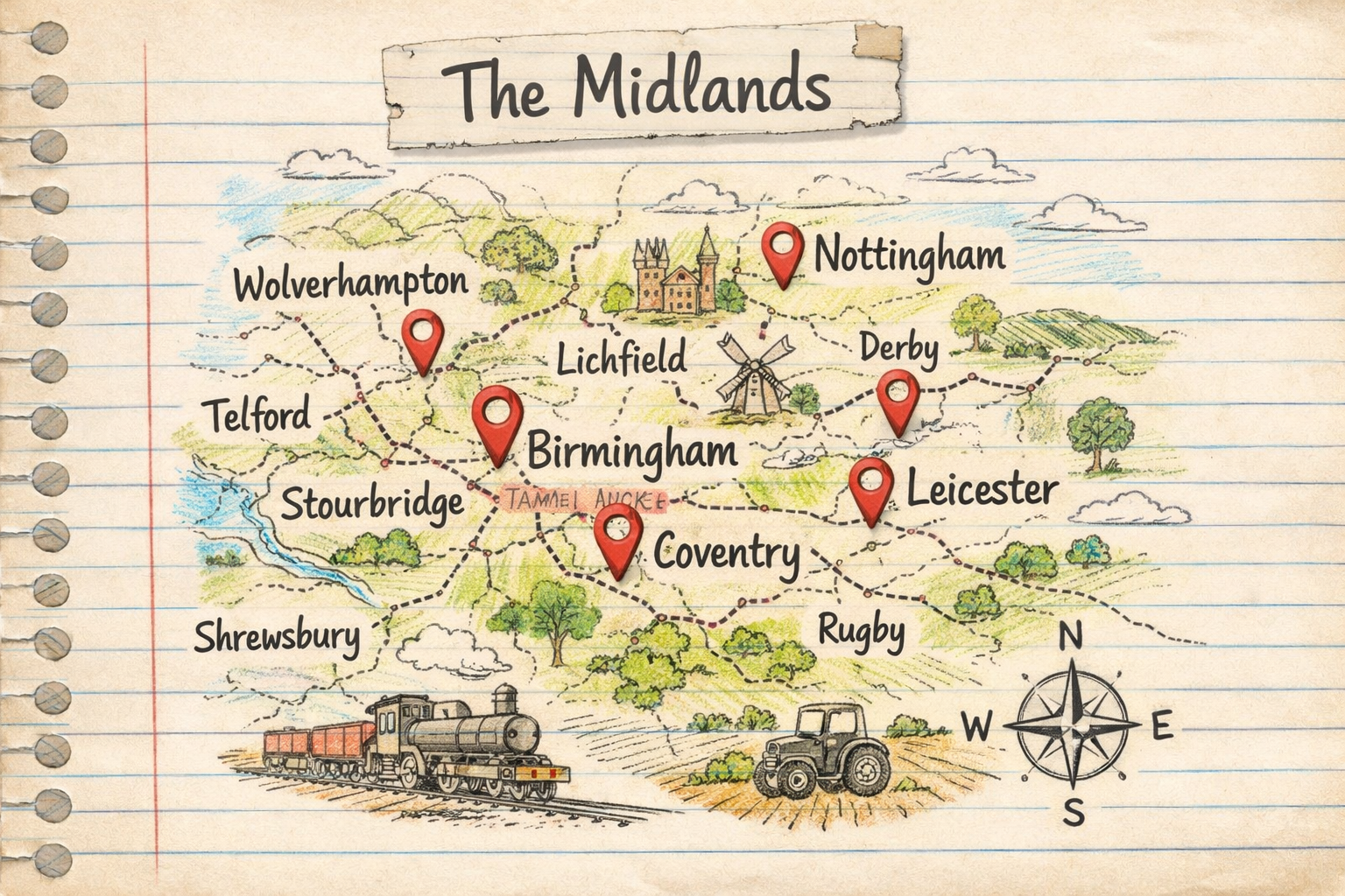Map-Areas Served Across the Midlands