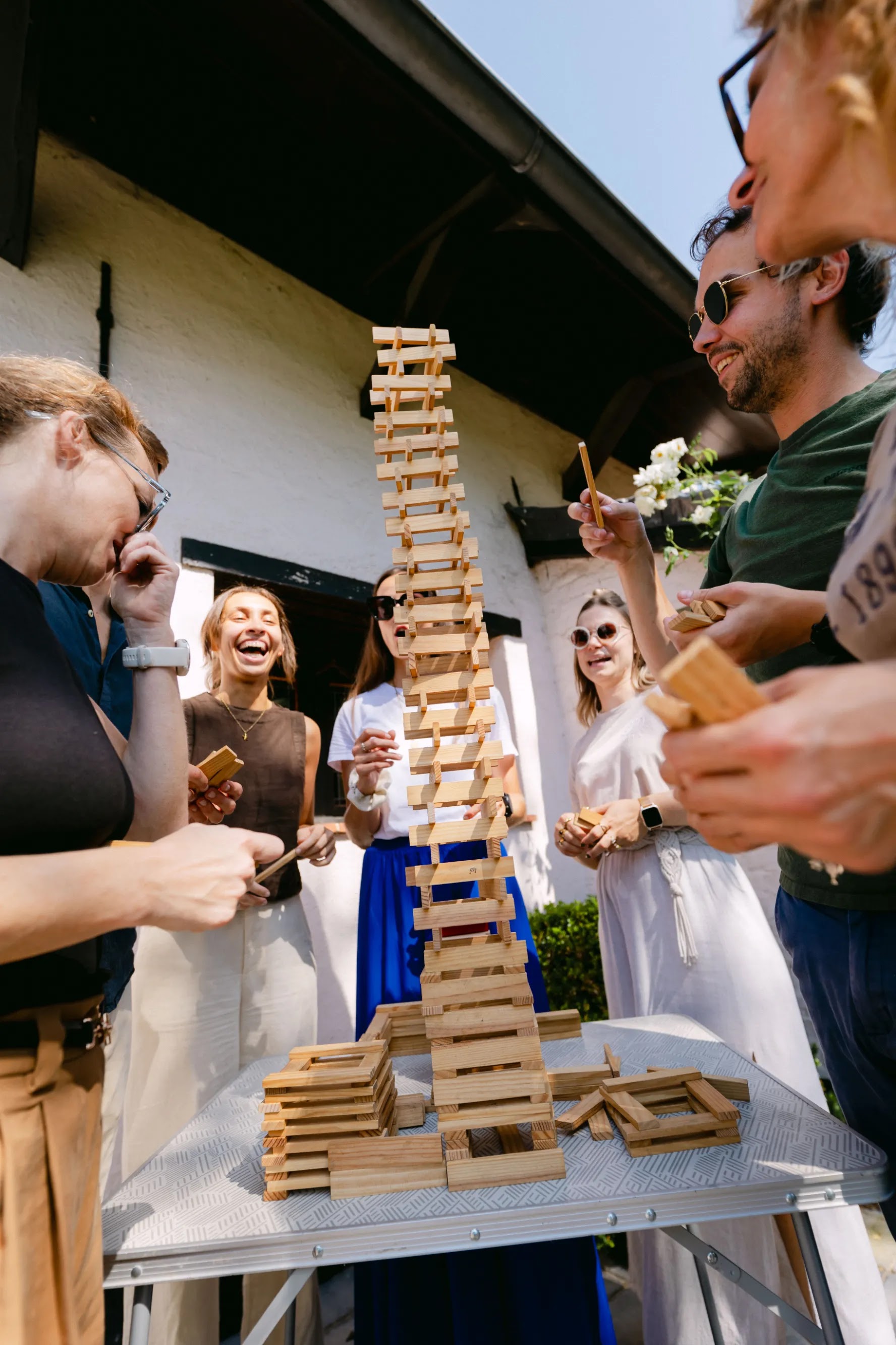 Team building Templiers : Rire epreuve construction bois