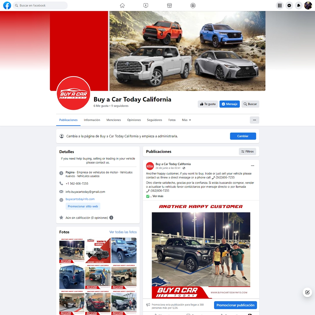 Buy A Car Today social media campaign