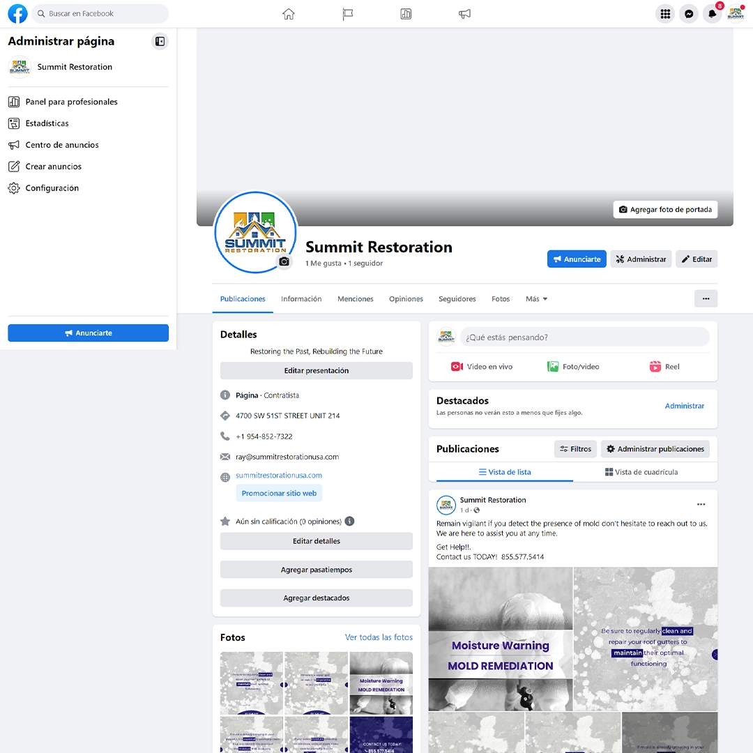 Summit Restoration social media campaign