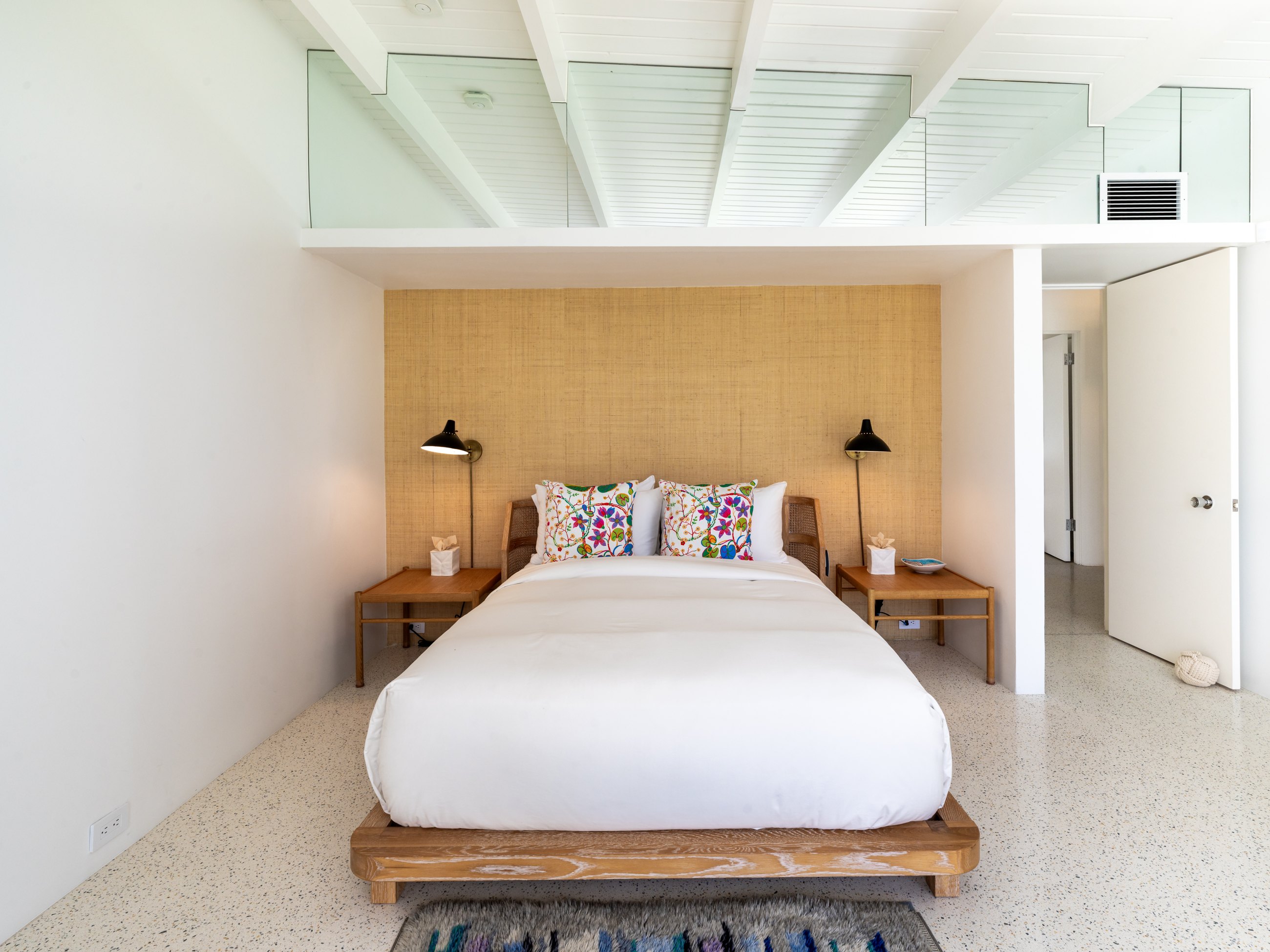 Second view of the grasscloth bedroom