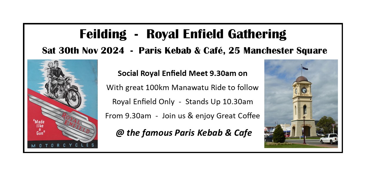 Coffee Meet at Feilding, with Ride to follow