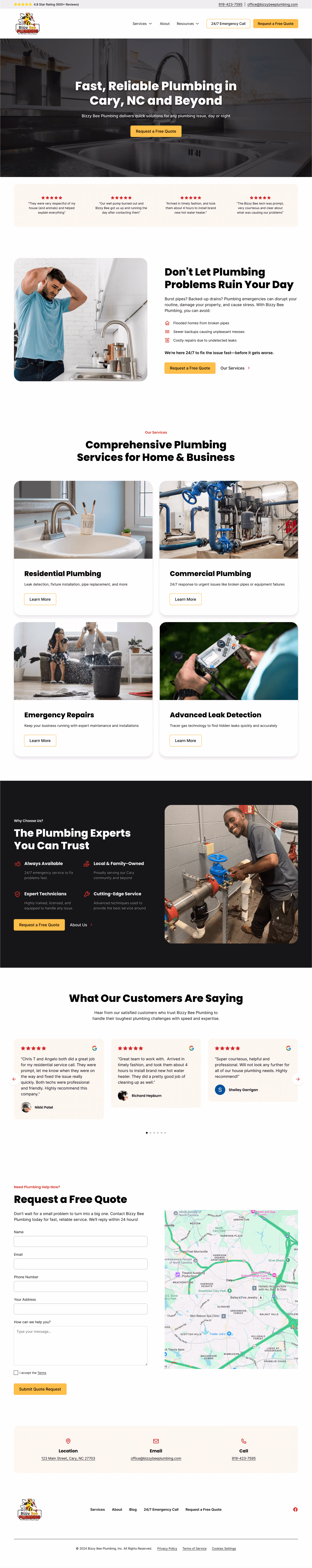 plumbing website design