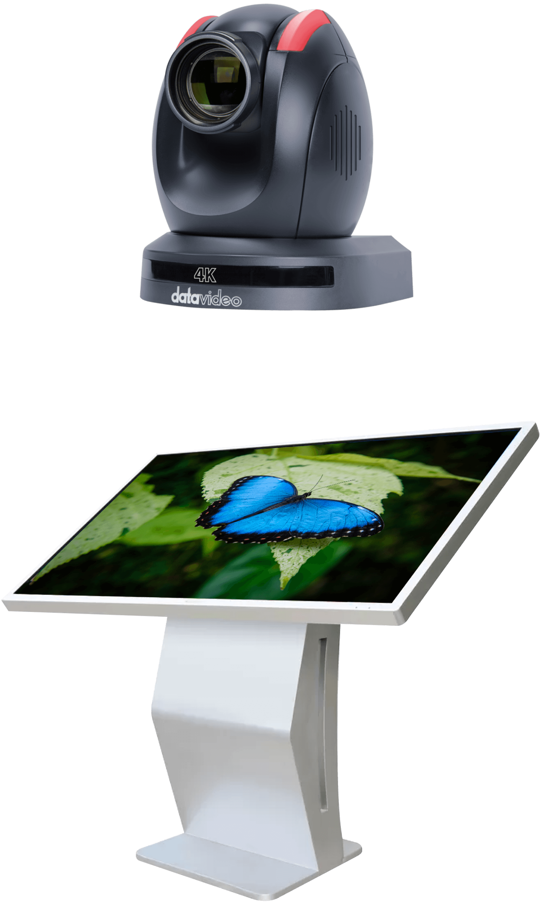 PTZ camera and touch kiosk