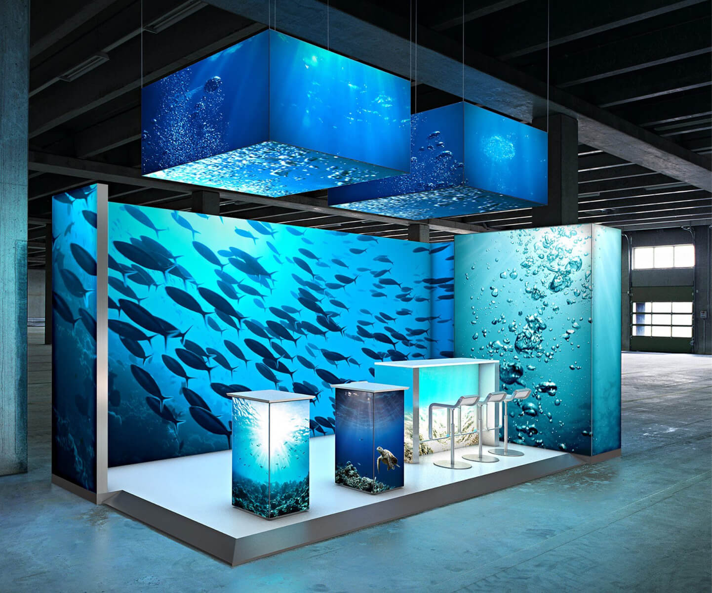 An immersive LED installation of the underwater world