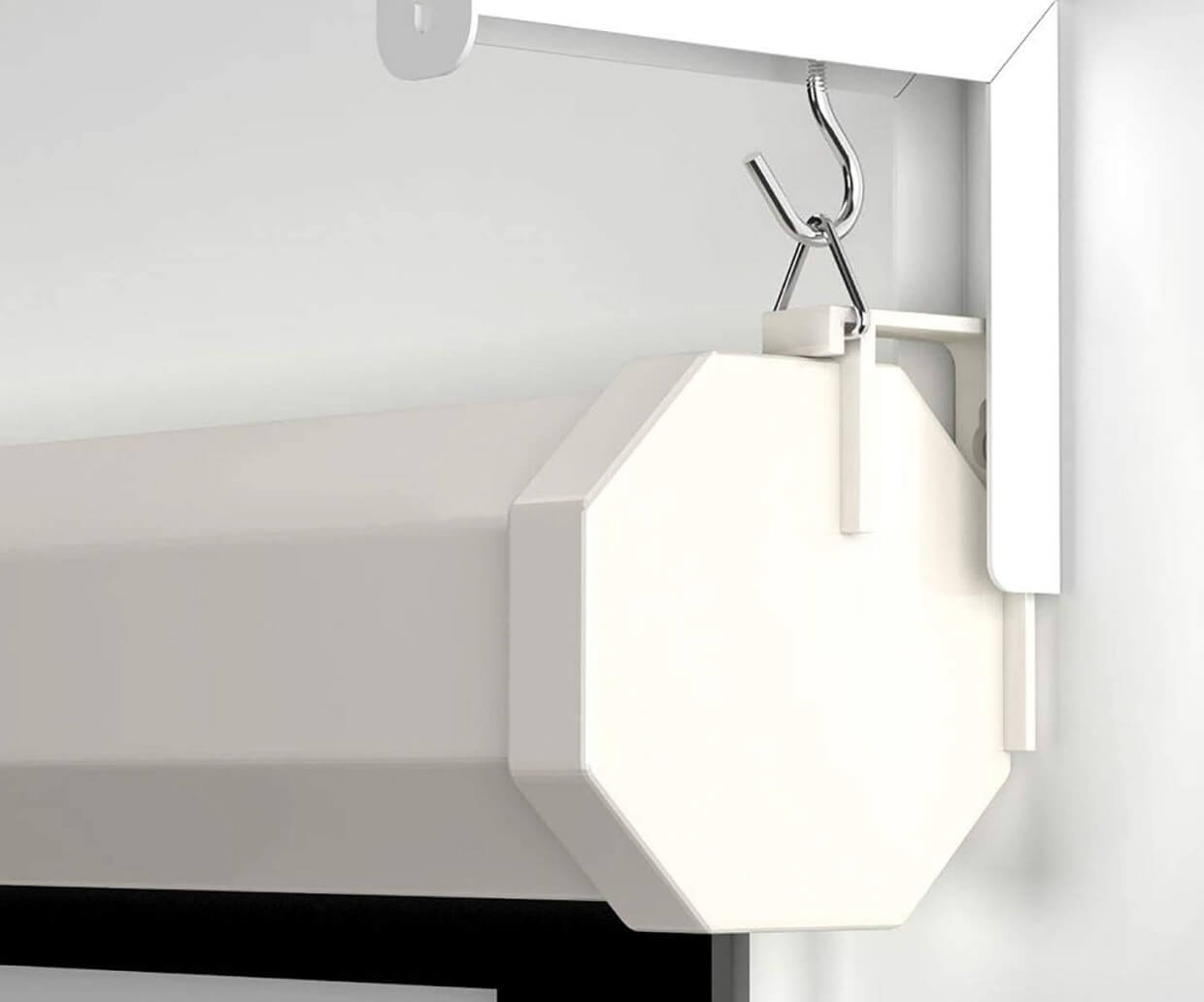 A hooked projection screen