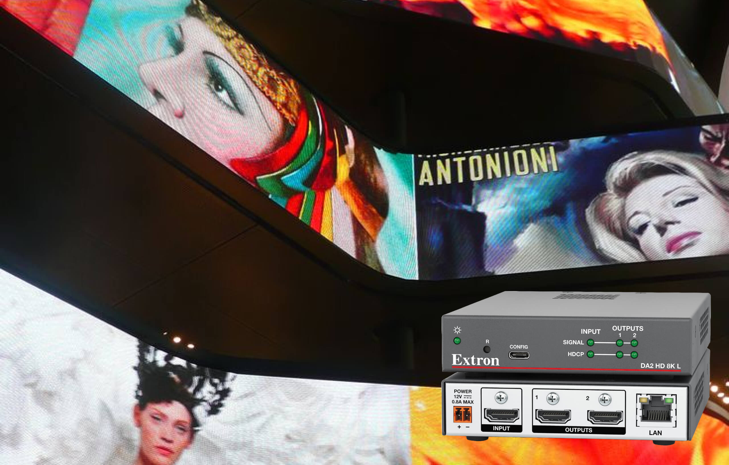 LED walls showcasing different types of media