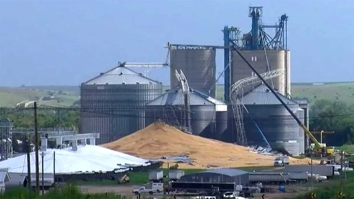 aerial view of structural failure