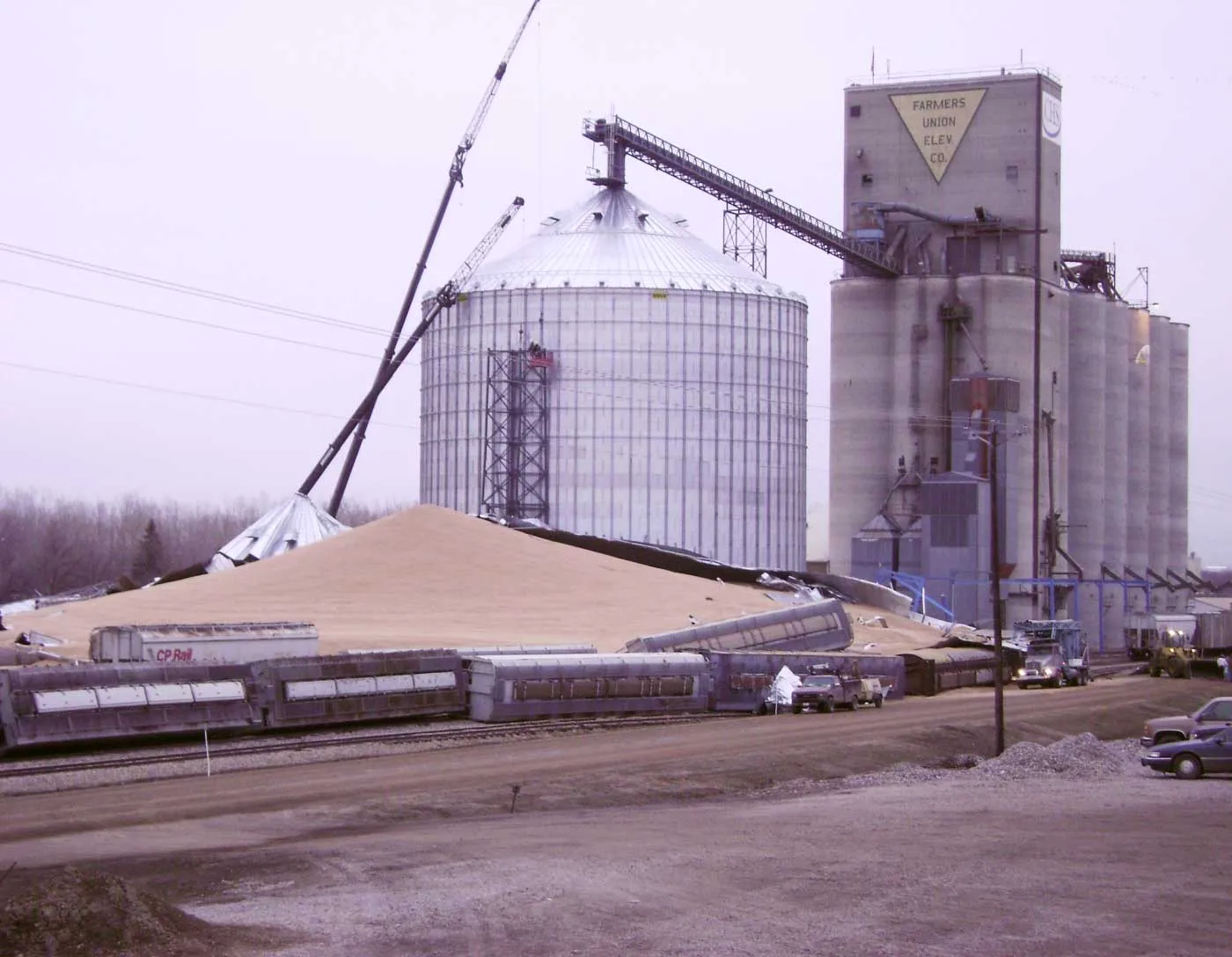 structural failure on grain elevator