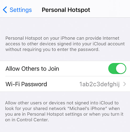 iOS Hotspot