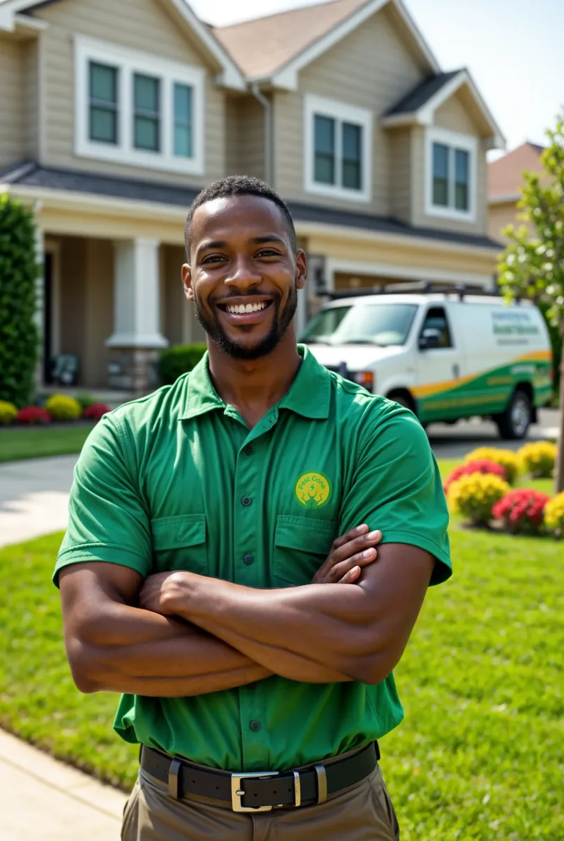Pest control employee using Smart Service