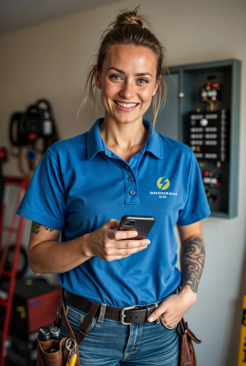 Electrician employee using Smart Service