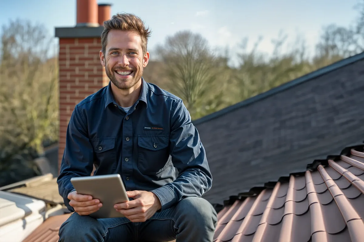 Chimney Sweep technician using Smart Service field service software