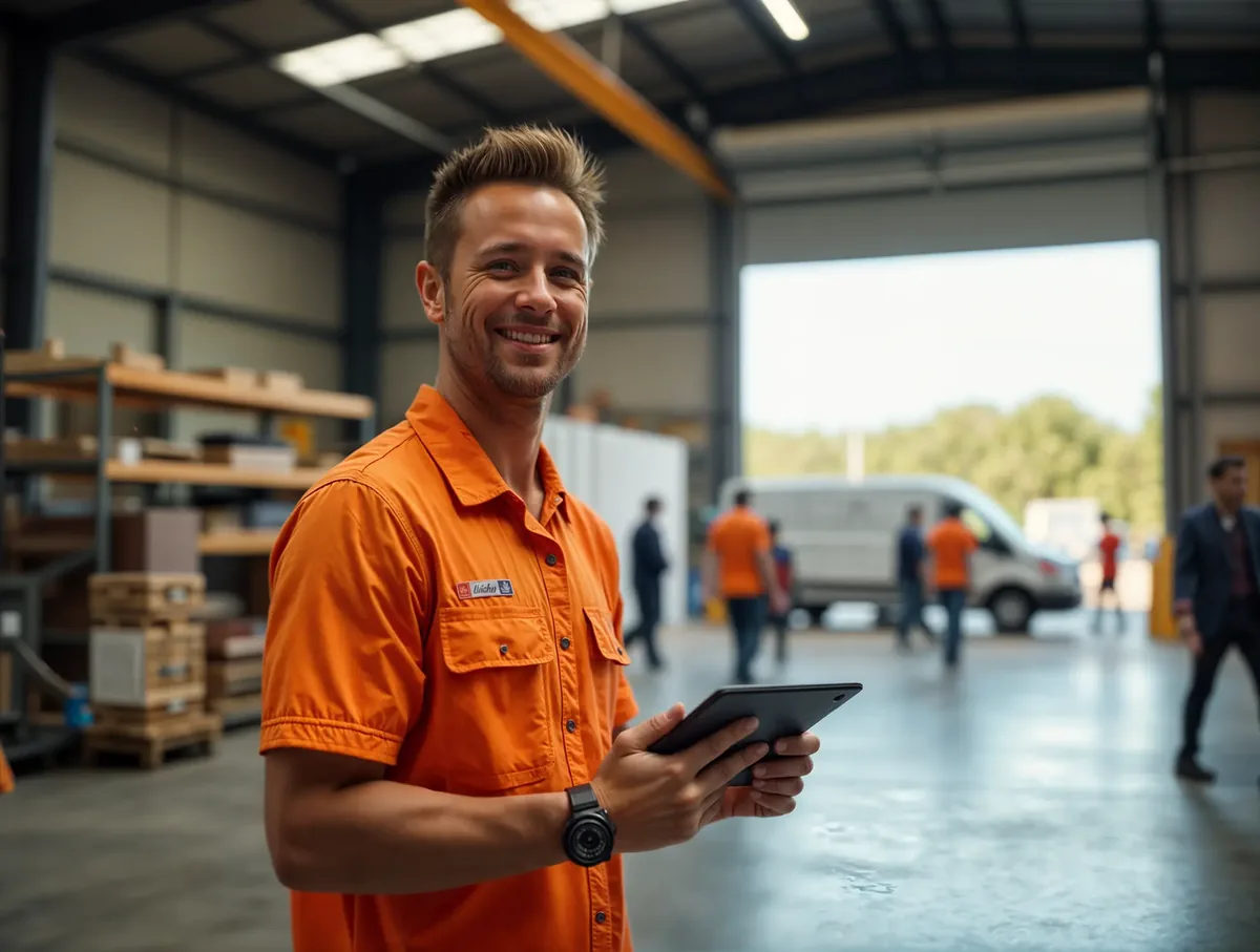 Garage Door technician using Smart Service field service software