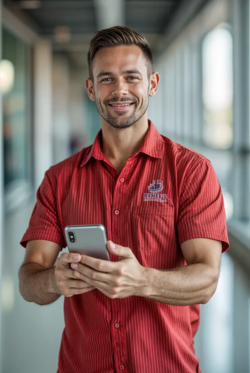 Janitorial Service team member in the field