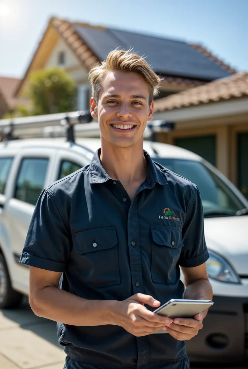 Solar Panel Installation team member in the field