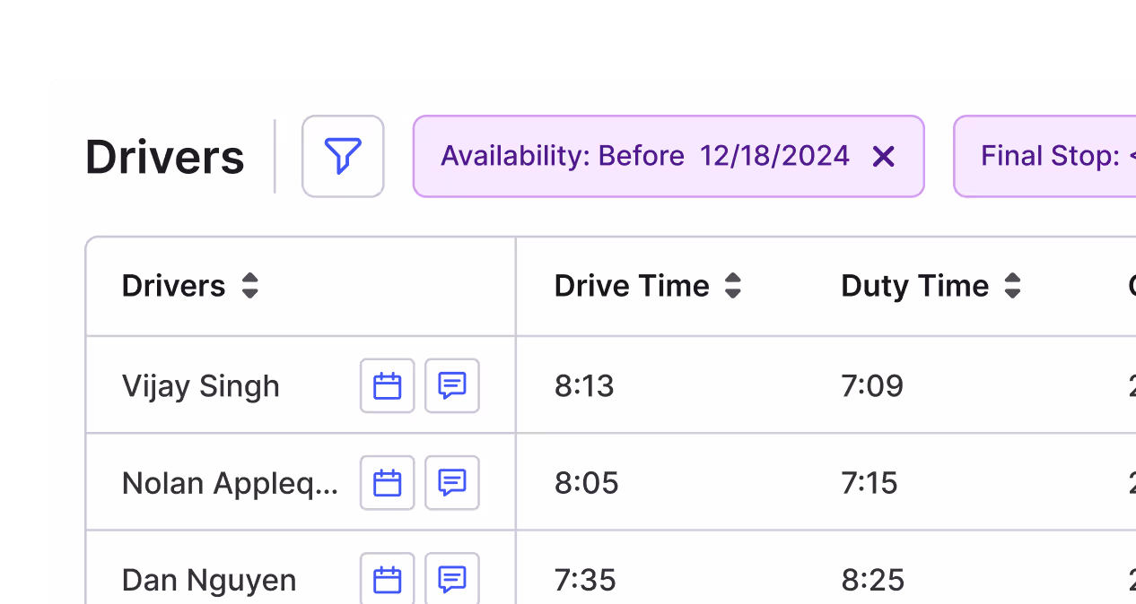 screenshot from alvys app