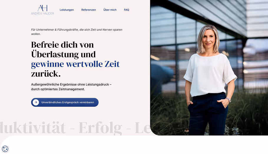 Unternehmensberatung Zeitmanagement moderne Website in Deutschland