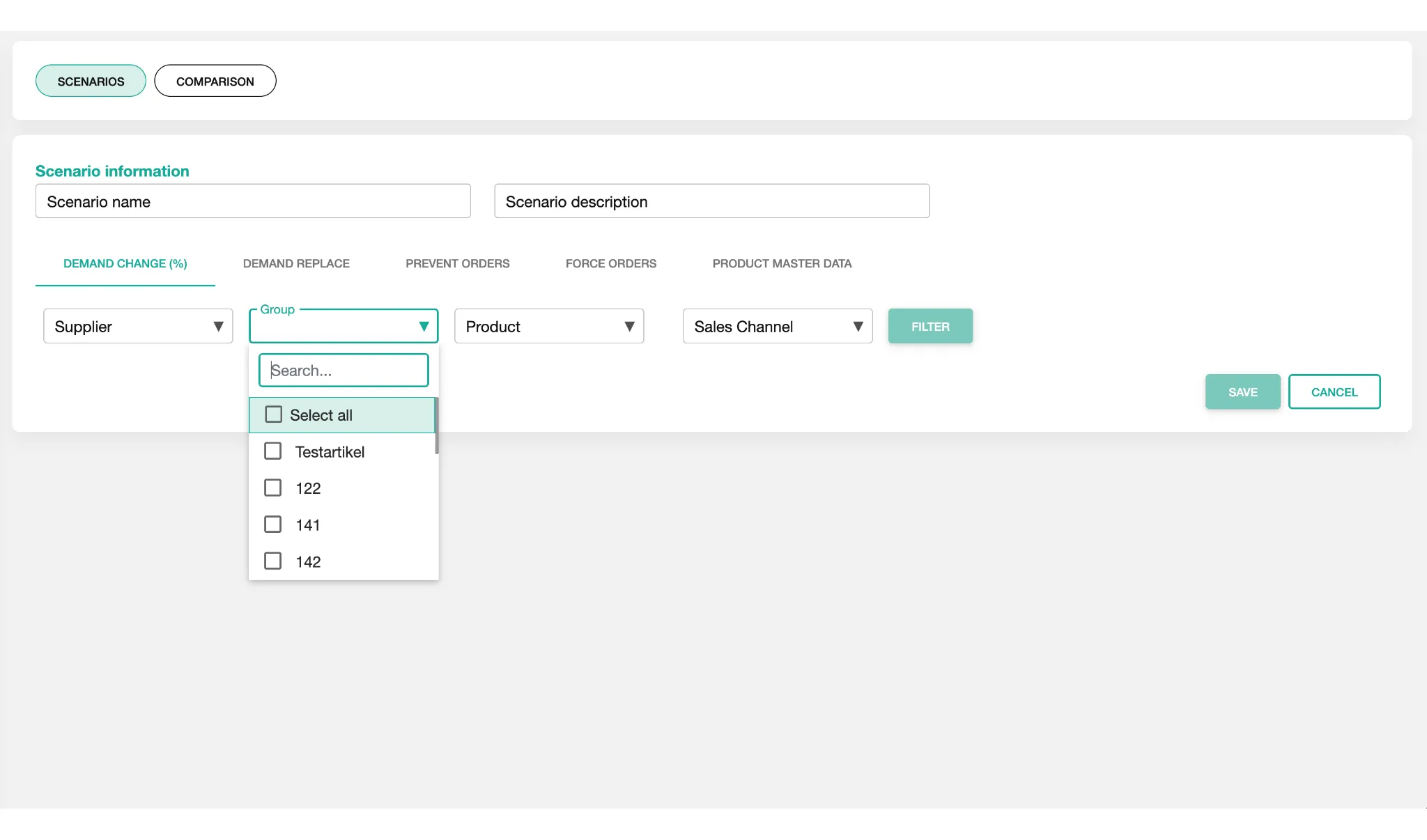 Szenarioplanungs-Software zur Analyse von Produktionskapazitäten, Stillstandszeiten und saisonalen Nachfrageschwankungen.