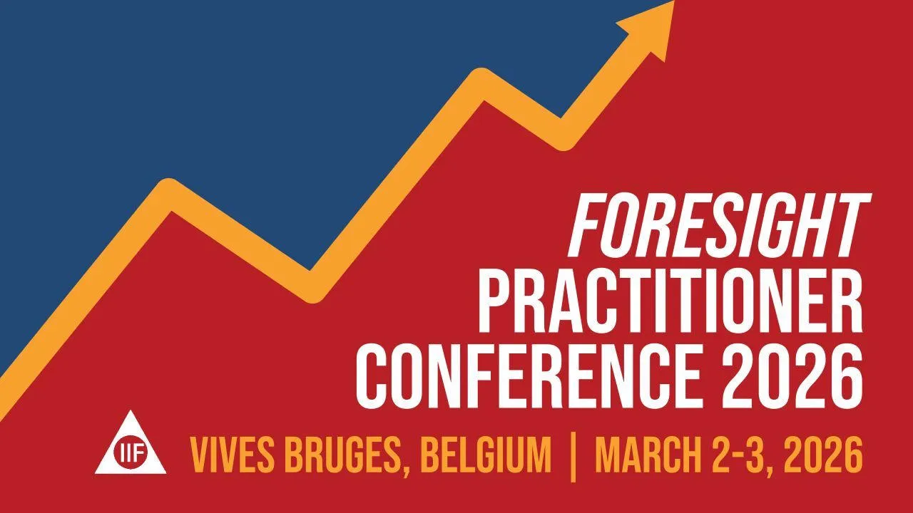 👉 Forecasting Practice Competition 2026 conference graphic in Bruges with upward trend illustration