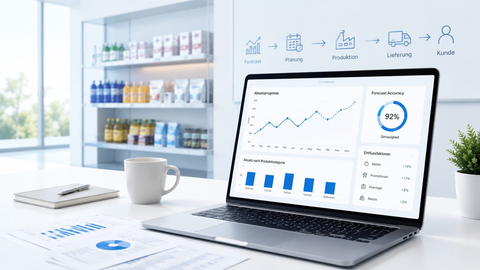 Künstliche Intelligenz in der Bierproduktion mit Tablet in einer Brauerei