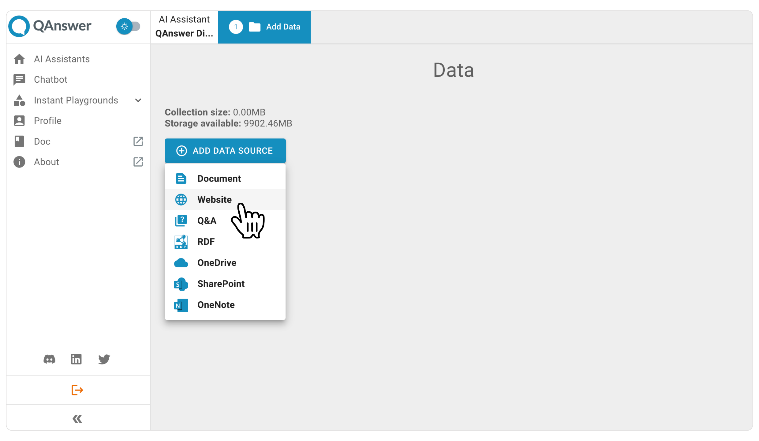 Select Data Sources of your choice