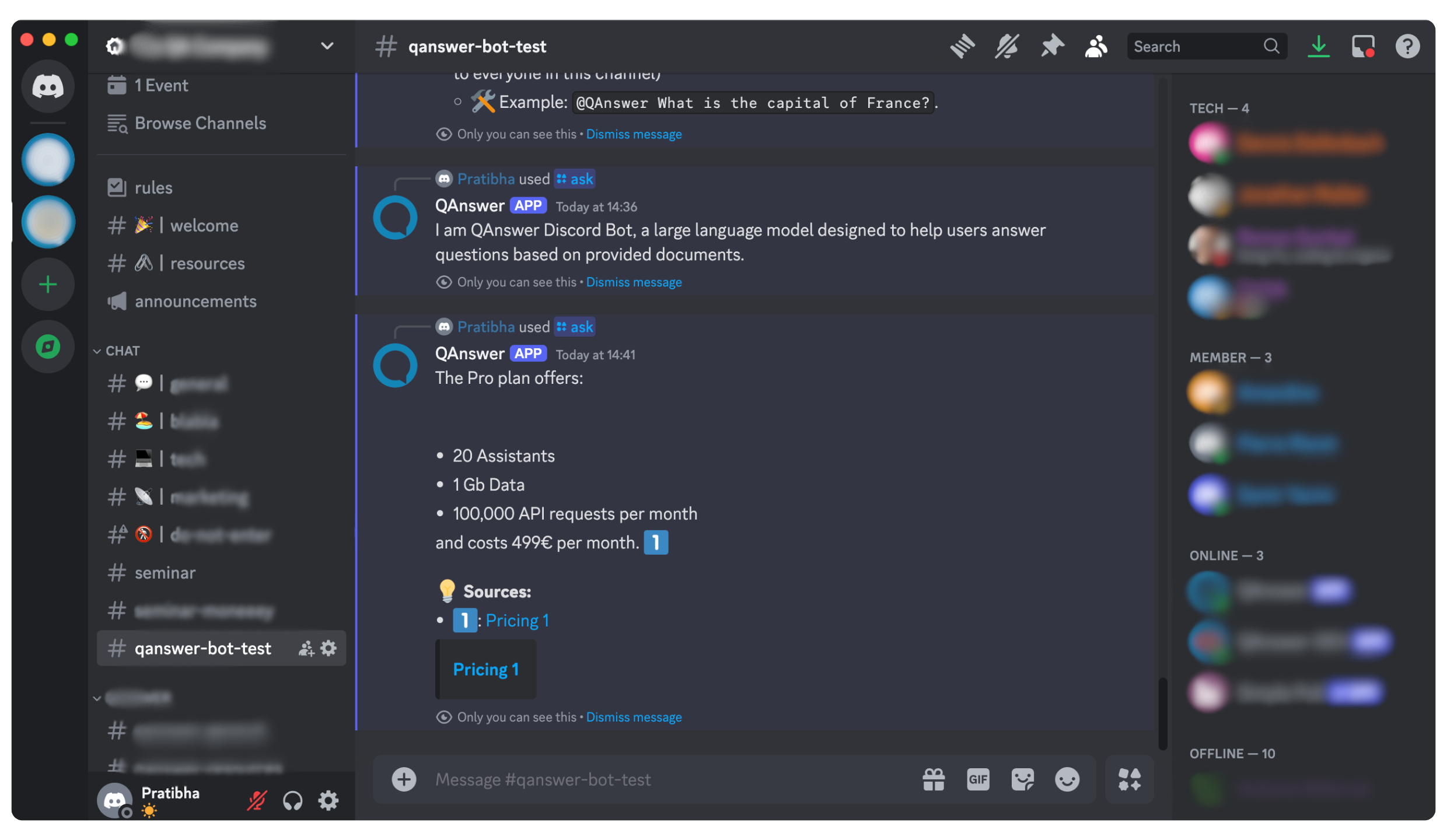 QAnswer Discord bot Deployed