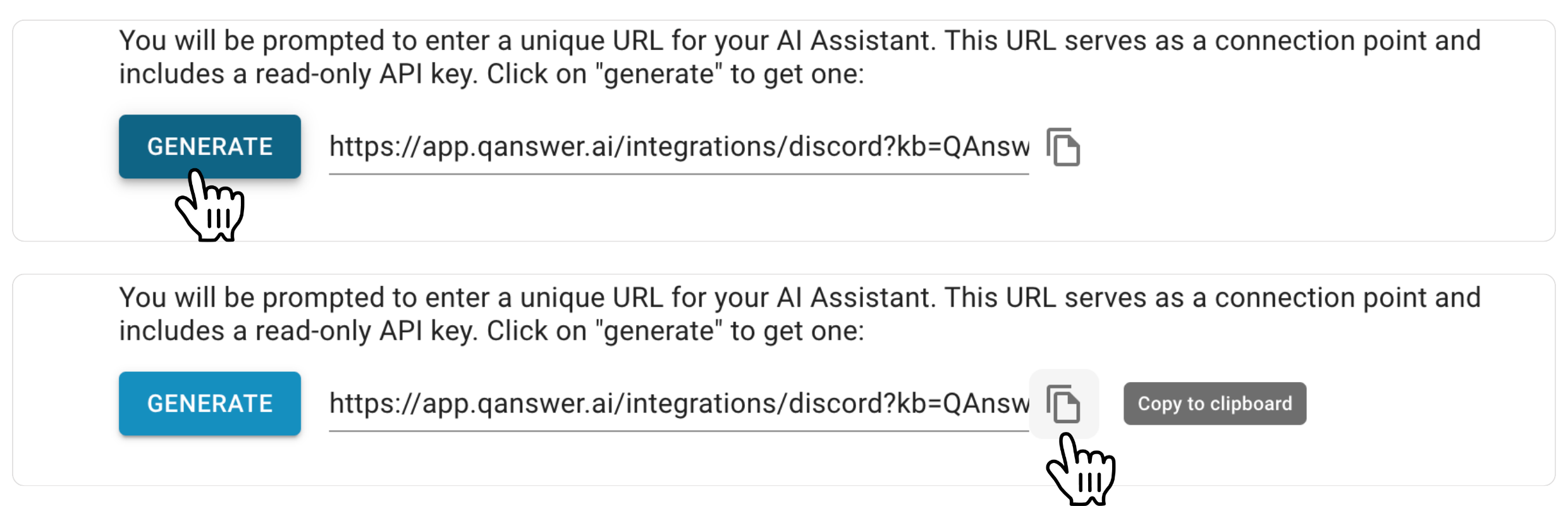 Generate your unique URL for Discord Integration