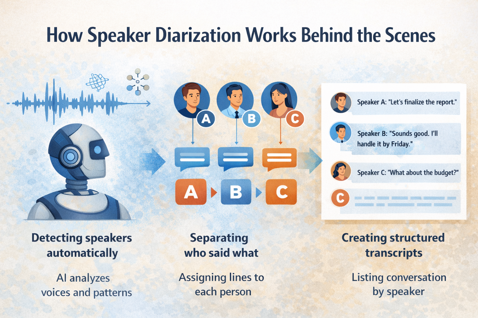 How speaker diarization works behind the scenes
