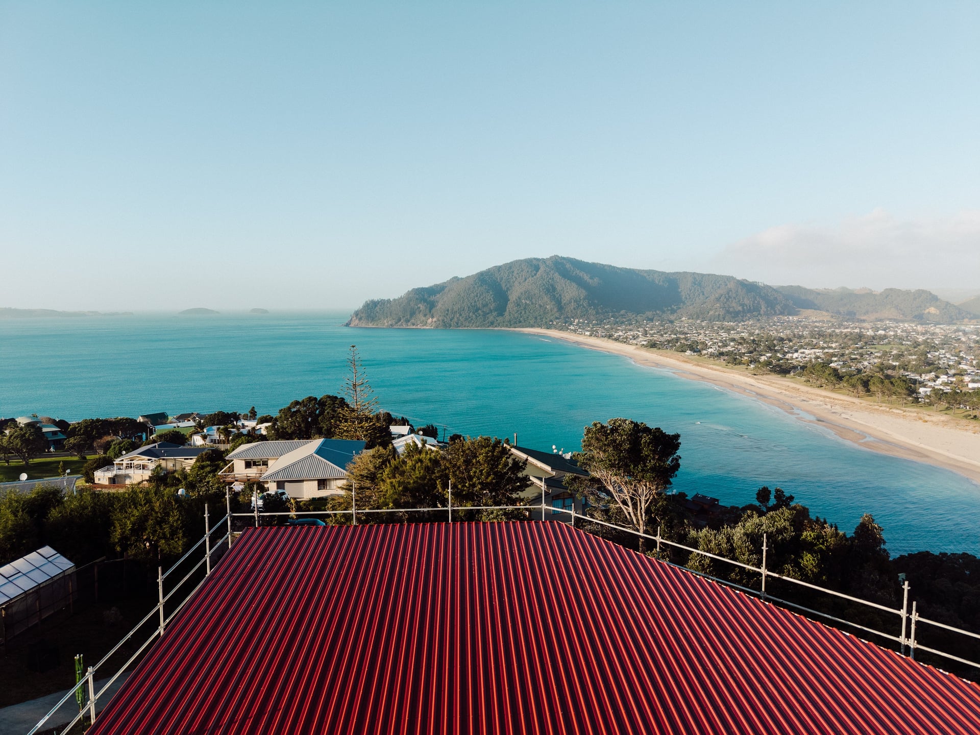 View over Tairua beach and Paku from the renovation site