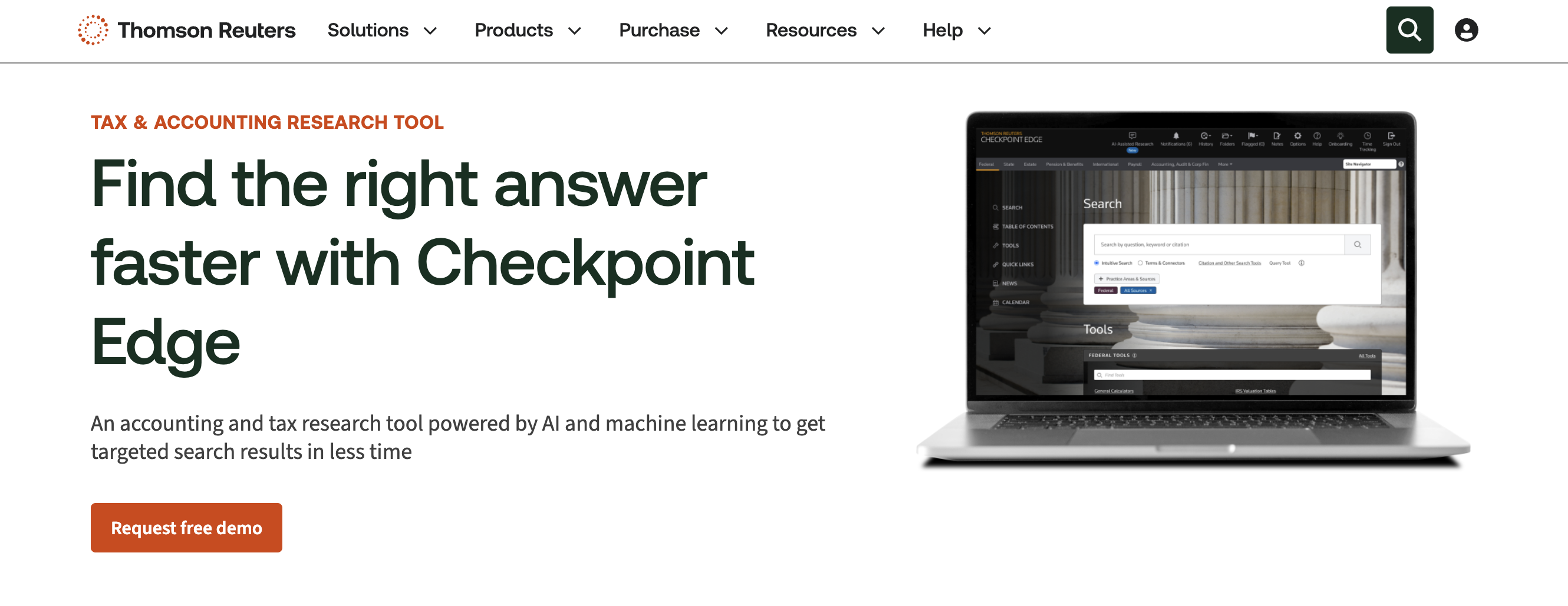 A screenshot of Checkpoint's home page, listed as an alternative to CCH AnswerConnect.